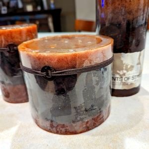 Set of 3 Scents of style Indian teak large candles